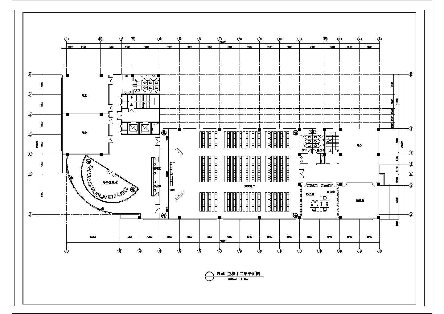 某焦作林源大厦酒店一层平面图CAD节点施工设计图