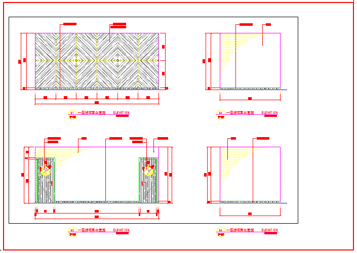 某大型浴场设计CAD平面构造施工游艺室