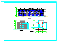 三层联体别墅建筑设计CAD施工方案图-图一