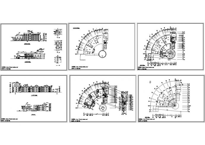 河北幼儿园教学楼设计建筑施工cad图，共六张_图1