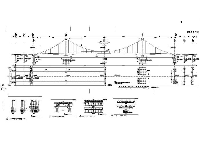 78+180+78m自锚式悬索桥总体布置节点详图设计_图1