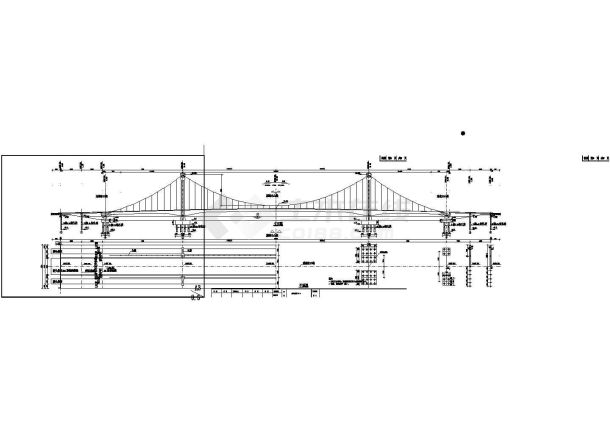 78+180+78m自锚式悬索桥总体布置节点详图设计-图二
