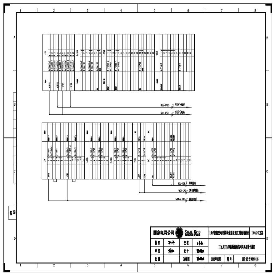 110-A2-2-D0203-16 II区及IIIIV区数据通信网关机柜端子排图.pdf-图一
