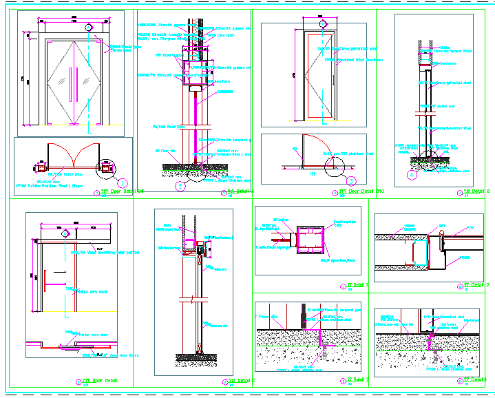 某2241.86平米展览展馆CAD方案设计图门窗详图