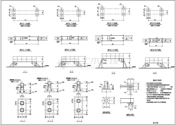 某钢平台节点构造CAD设计完整构造详图-图一