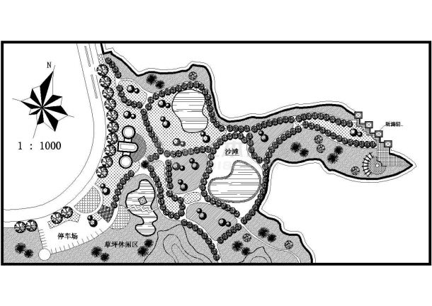 某小游园景观CAD完整节点构造规划图纸-图一