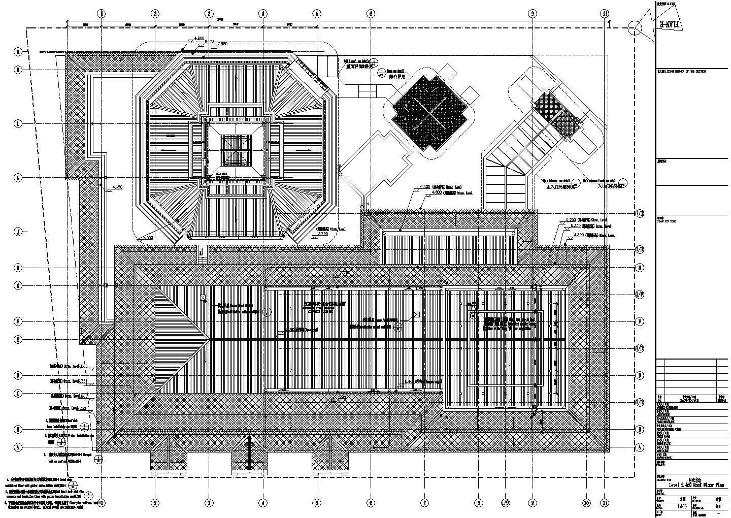 某2241.86平米展览展馆CAD建筑方案设计图标高9.450平面图