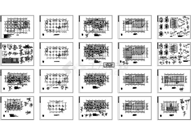 某五层办公楼建筑结构全套设计CAD图纸(共20张）-图一