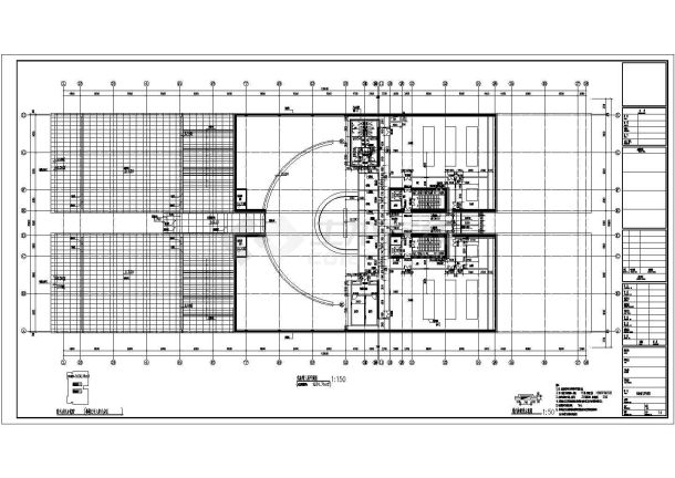 某长126米 宽60米 地下1地上3层17033.19平米战役纪念馆单体CAD建筑施工图纪念馆三层平面图-图一