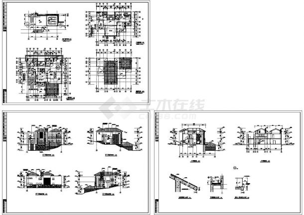 某二层带地下室框架结构欧式小别墅设计cad全套建筑施工图（甲级院设计）-图一