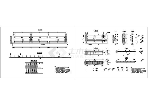 古典栏杆平面设计整体cad详图-图一