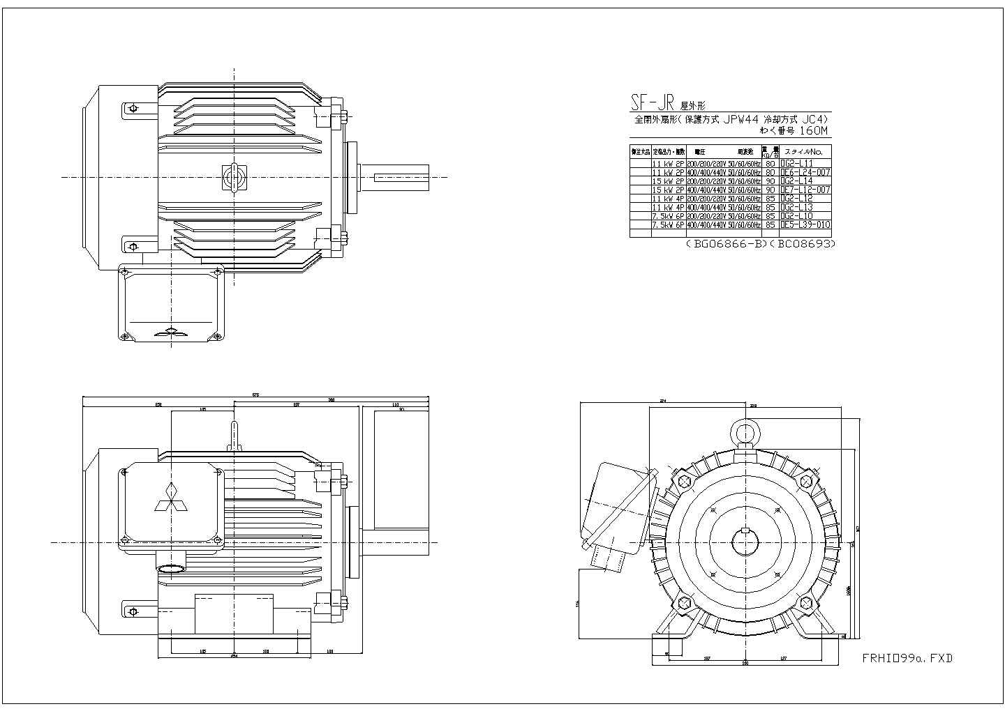 某三菱的电动机CAD设计完整节点图纸