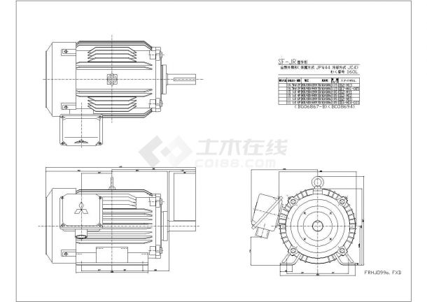某三菱的电动机图纸CAD详细节点设计图-图一