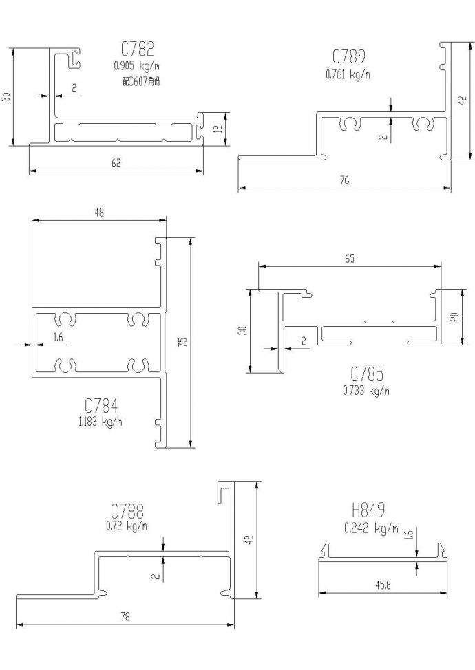 20套金属门窗结构设计CAD图纸_图1