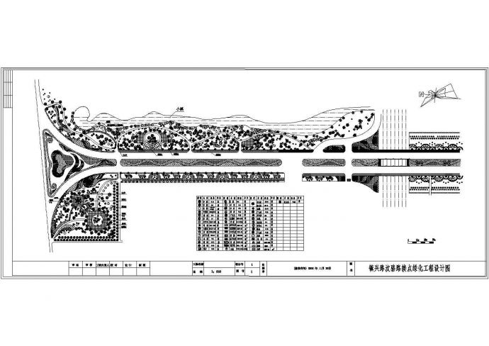 某镇兴路绿化设计CAD图纸方案_图1