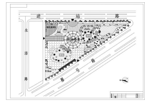 某街头绿地规划CAD图纸设计方案-图一