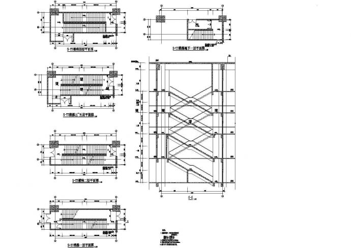 10套普通楼梯节点建筑设计CAD图纸_图1