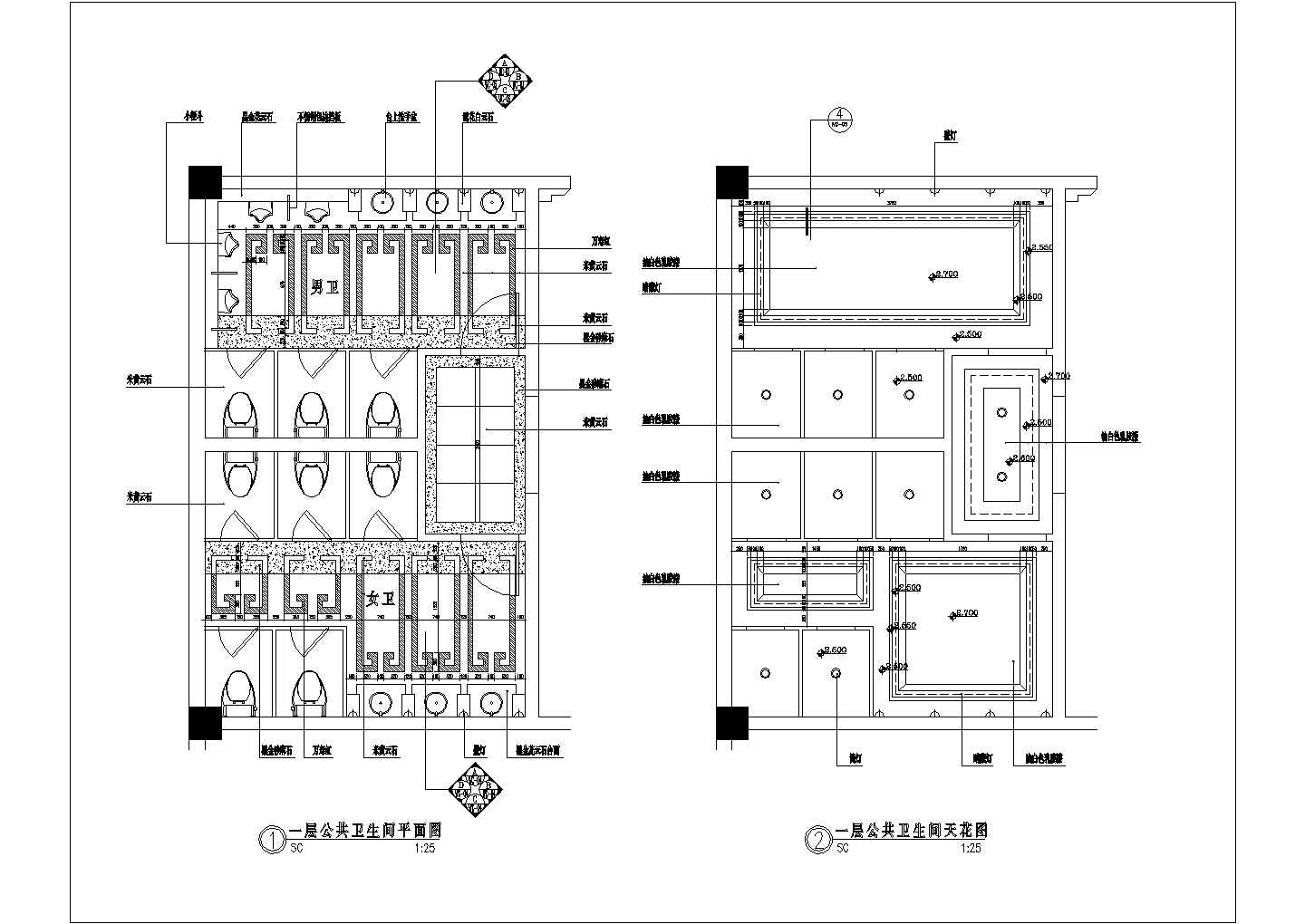 江苏扬州市某五星级酒店中餐厅全套装修设计施工CAD图纸