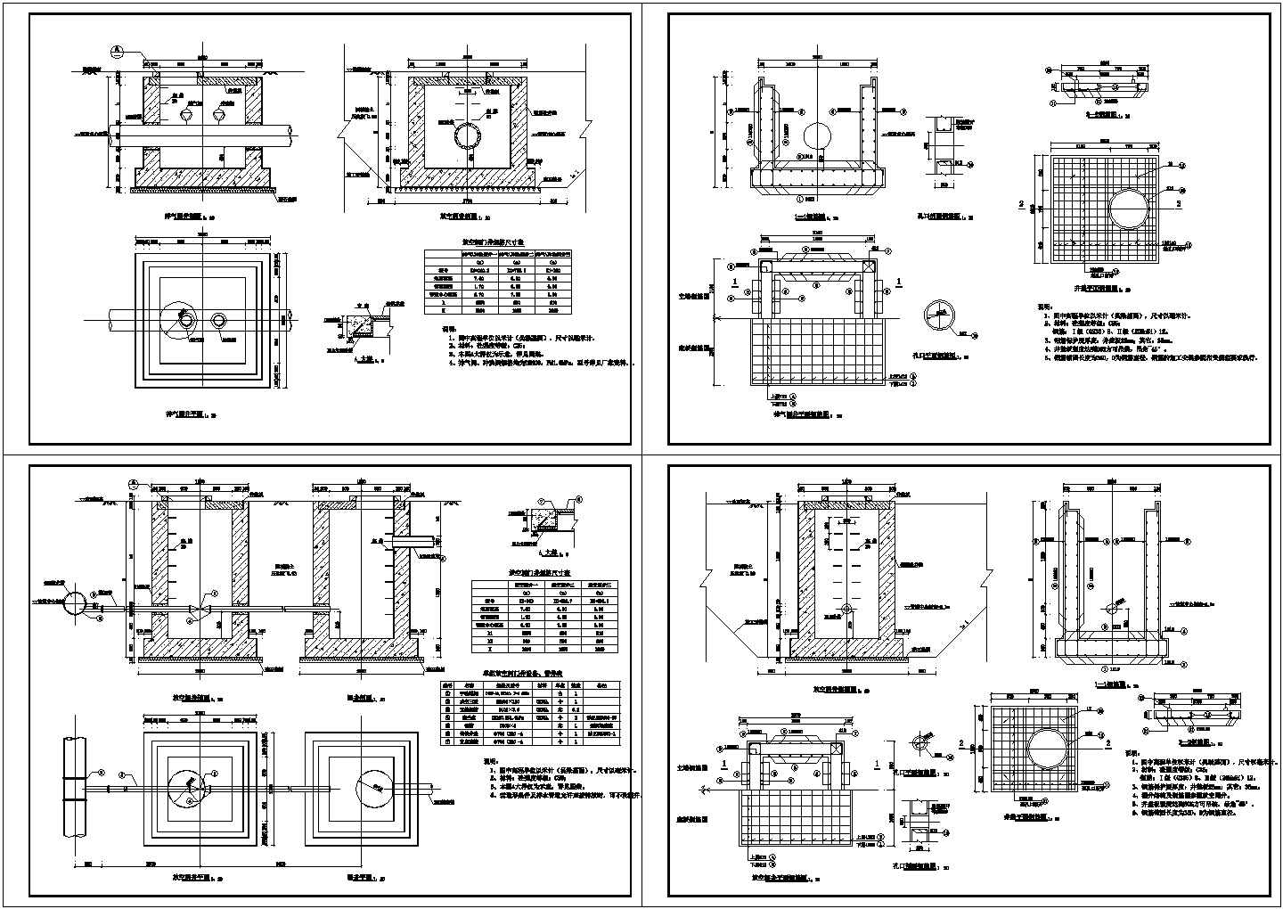 取水管道工程阀门井大样图（cad图纸，可编辑）
