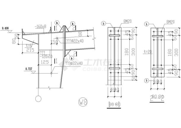 10套钢结构钢柱钢梁节点构造设计CAD图-图一