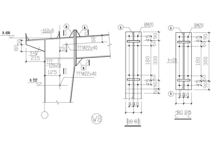 10套钢结构钢柱钢梁节点构造设计CAD图_图1