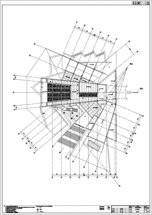 某博物馆文本及游客服务中心建筑CAD施工图平面图-图二