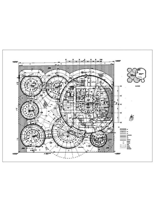某展览展馆建筑方案扩初CAD设计图一层平面图-图一