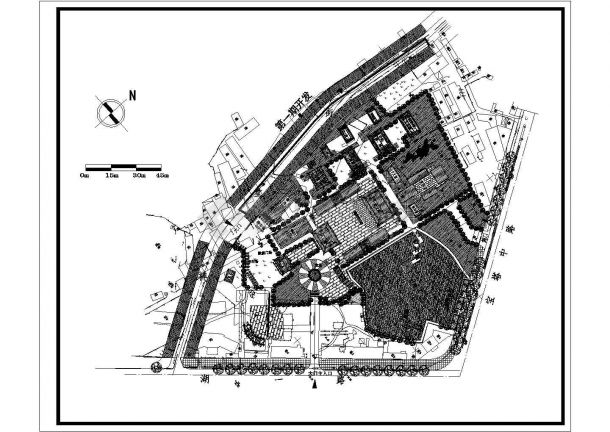 某公园寺庙景观规划设计CAD完整详细图纸-图一