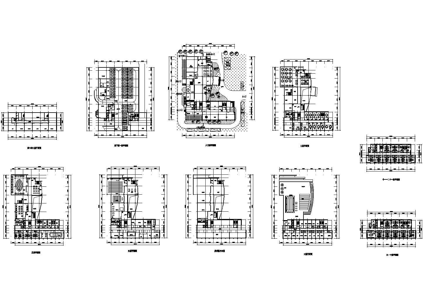 某多层酒店建筑平面施工CAD图