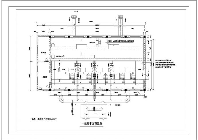 [江苏]自来水厂工艺CAD大样完整构造环保设计泵房_图1