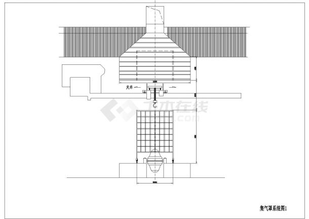 某钢铁厂炉除尘收集CAD设计完整系统图烟罩原理图-图二