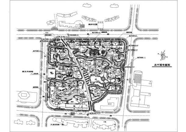 上海联洋花园景观规划设计建筑施工cad图纸-图一