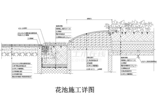 花池施工平面图CAD套图-图一