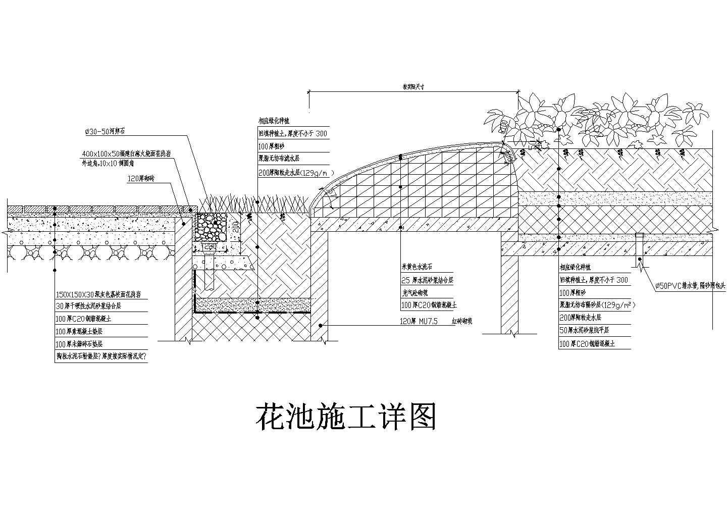 花池施工平面图CAD套图