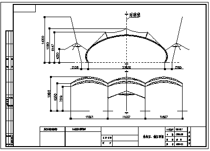 某剧场索膜工程钢结构设计cad图_剧场索膜设计-图一