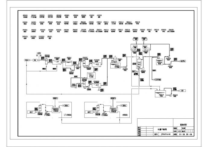 [山西]矿业集团脱盐水项目工艺物料流程图CAD平面构造图_图1