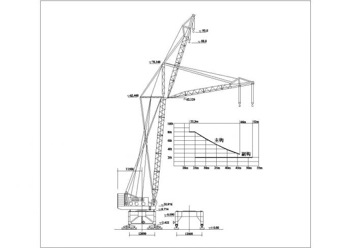 某80吨塔吊CAD完整节点设计图纸_图1