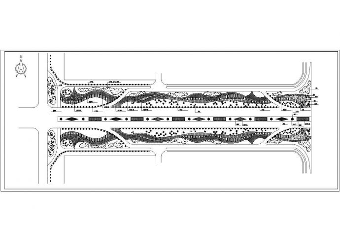 某立交桥下景观绿化施工图CAD设计_图1