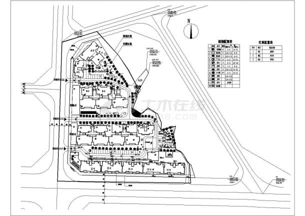 某小区绿化设计cad平面图-图一