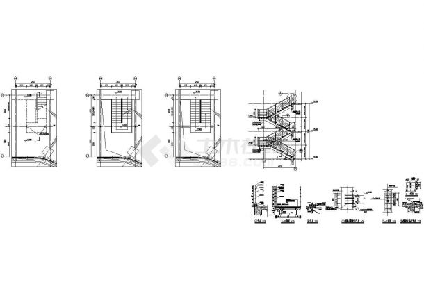 钢结构楼梯cad节点详图-图一