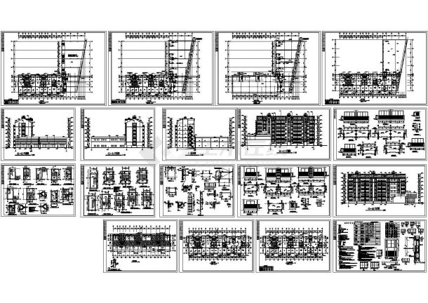 4695平方米六层 框架结构住宅楼设计建筑施工cad图，共十八张-图一