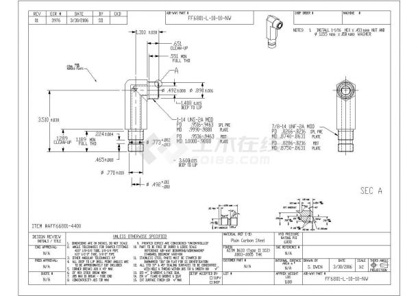 某美国汽车行业液压件CAD详细完整节点图纸-图一