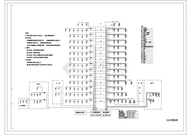 某饭店消防报警CAD电气设计完整构造系统图-图一