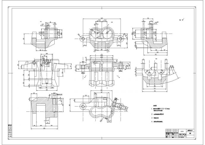 某钳体总图CAD大样节点完整设计图_图1