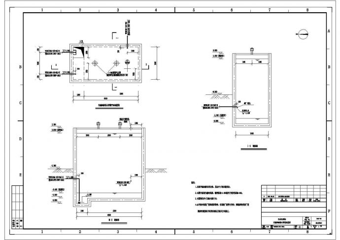 某污水处理场污油池给排水CAD设计节点管道布置图_图1