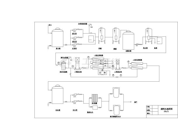 某城市大型超纯水结构流程详图-图一