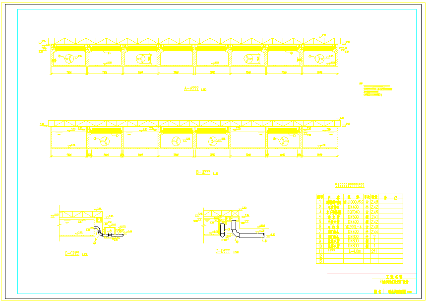 某生活污水处理厂图纸氧化沟CAD大样完整剖面图