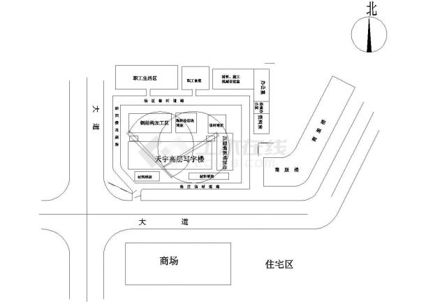 9975.24平米1层钢框架写字楼毕业设计（计算书、部分建筑、结构图）-图一