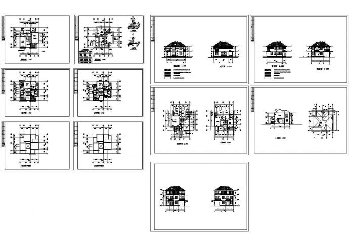 三层欧式别墅建筑结构设计图（共11张）_图1