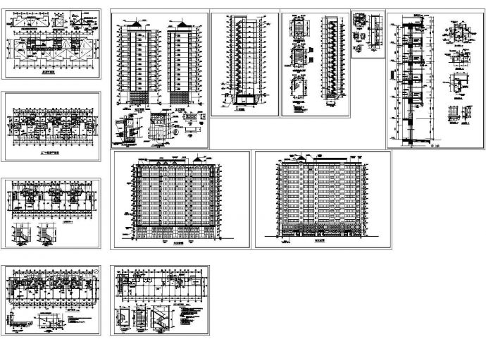 某十四层住宅全套建筑施工cad图(带地下一层平面图，共十二张)_图1